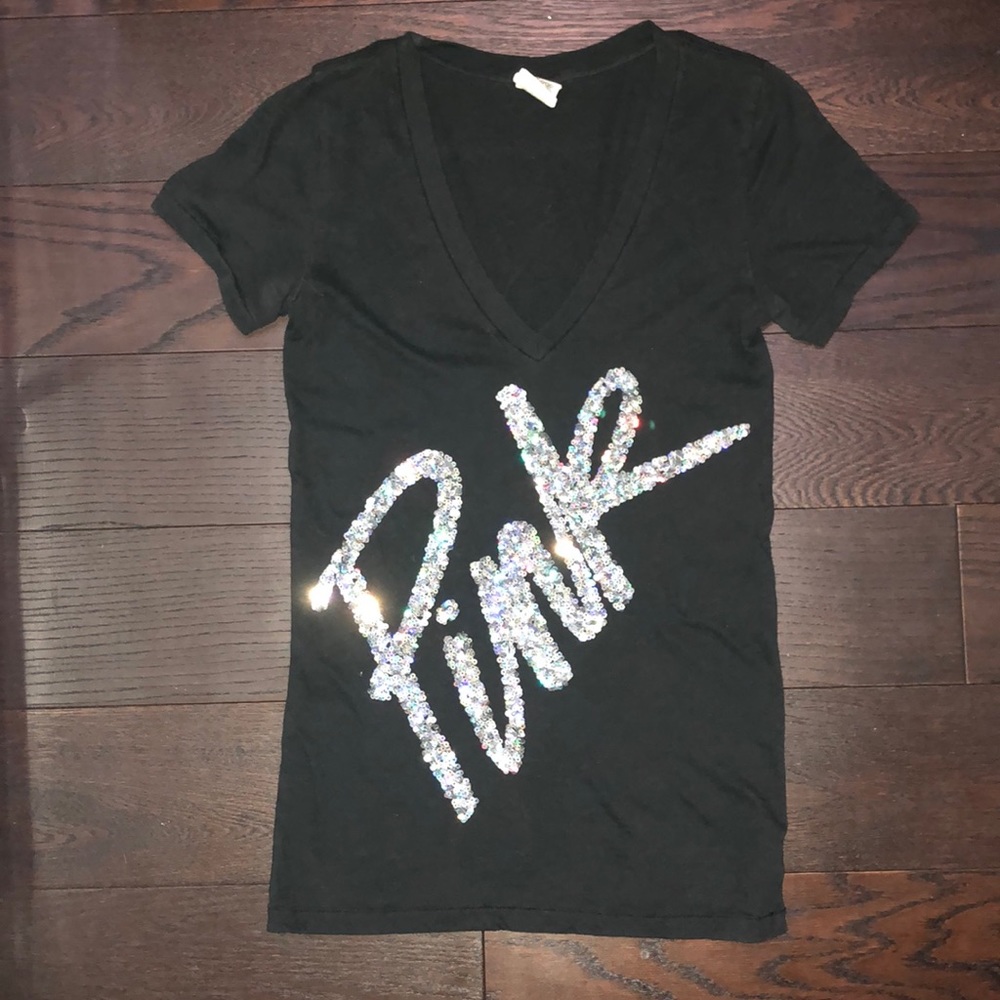 Pink VictoriaSecret XS Shirt, black, sequin